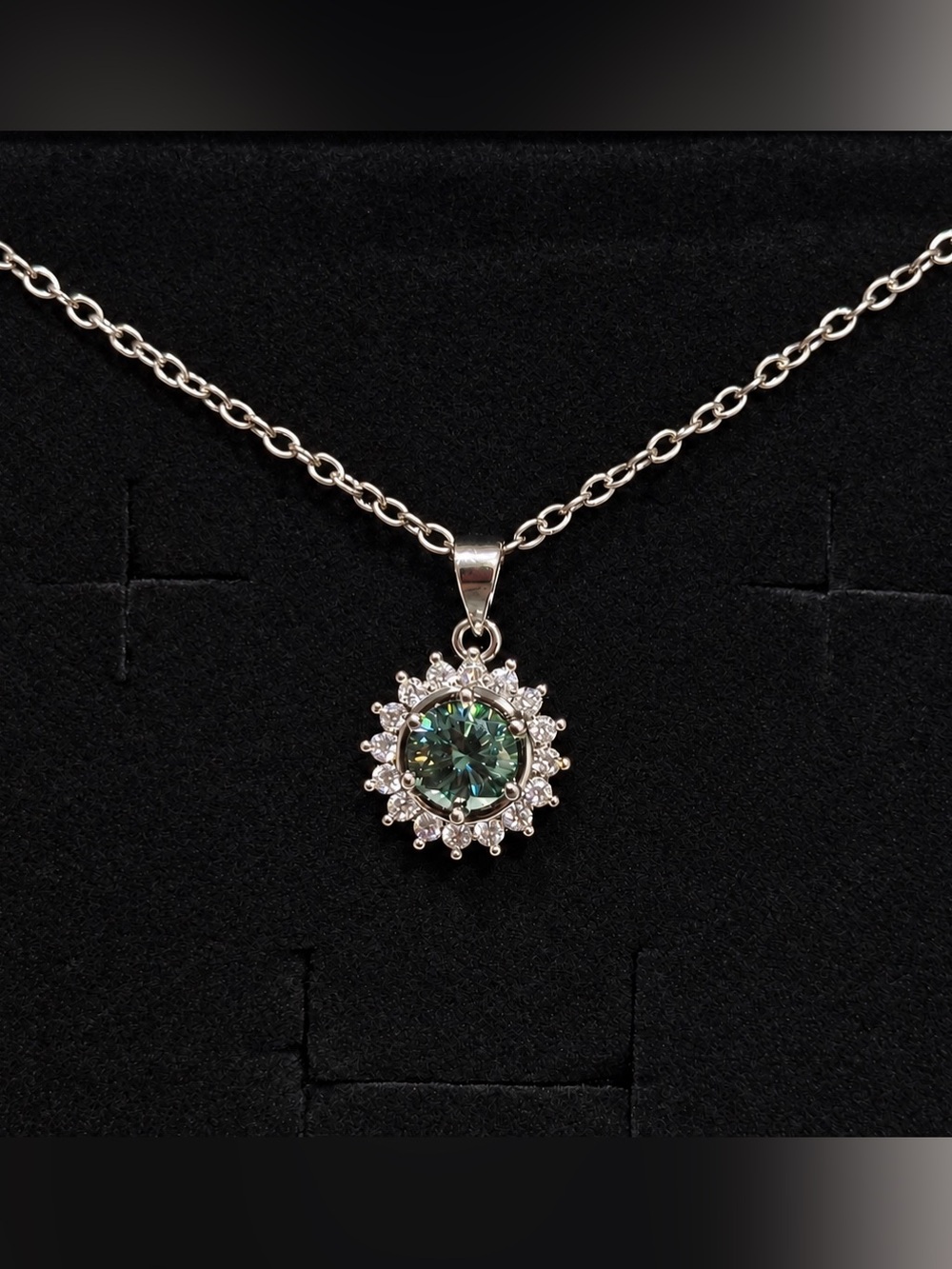 1 CT Green Moissanite Pendant Necklace